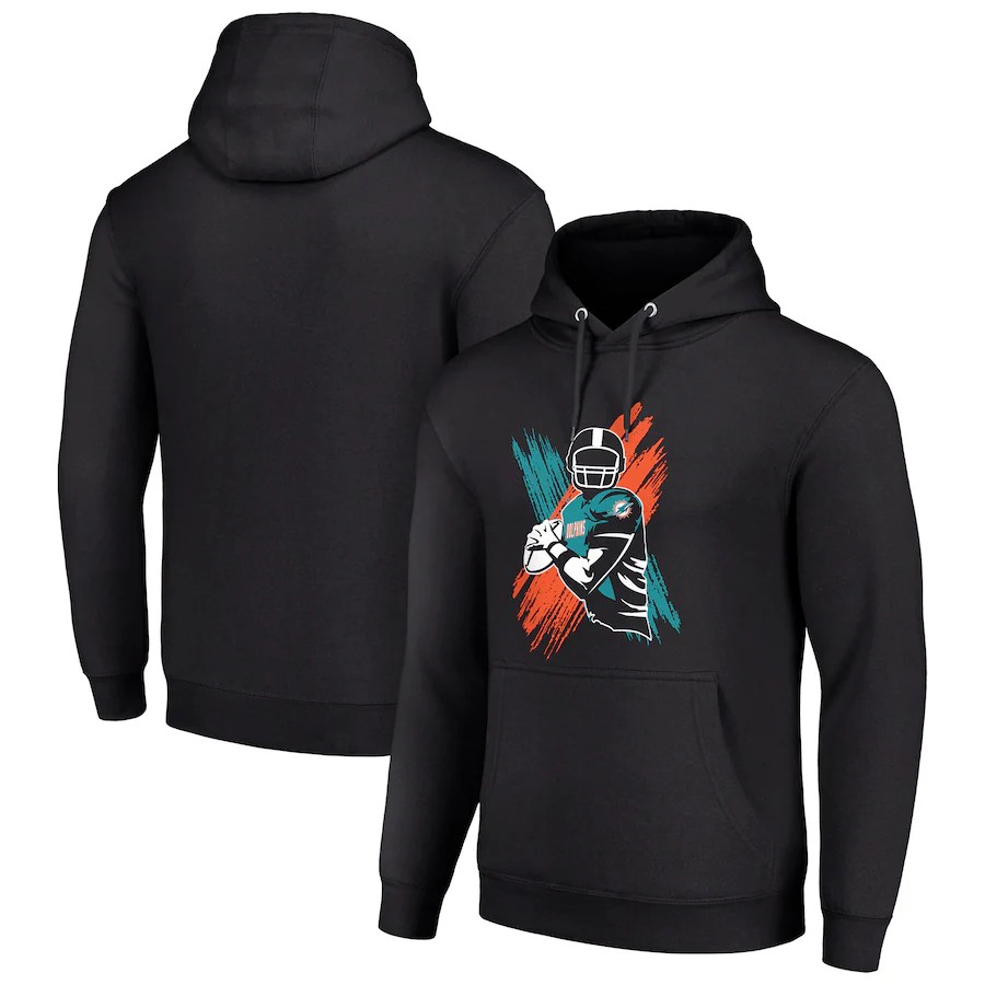 Men miami dolphins black 2024 NFL hoodie->miami dolphins->NFL Jersey
